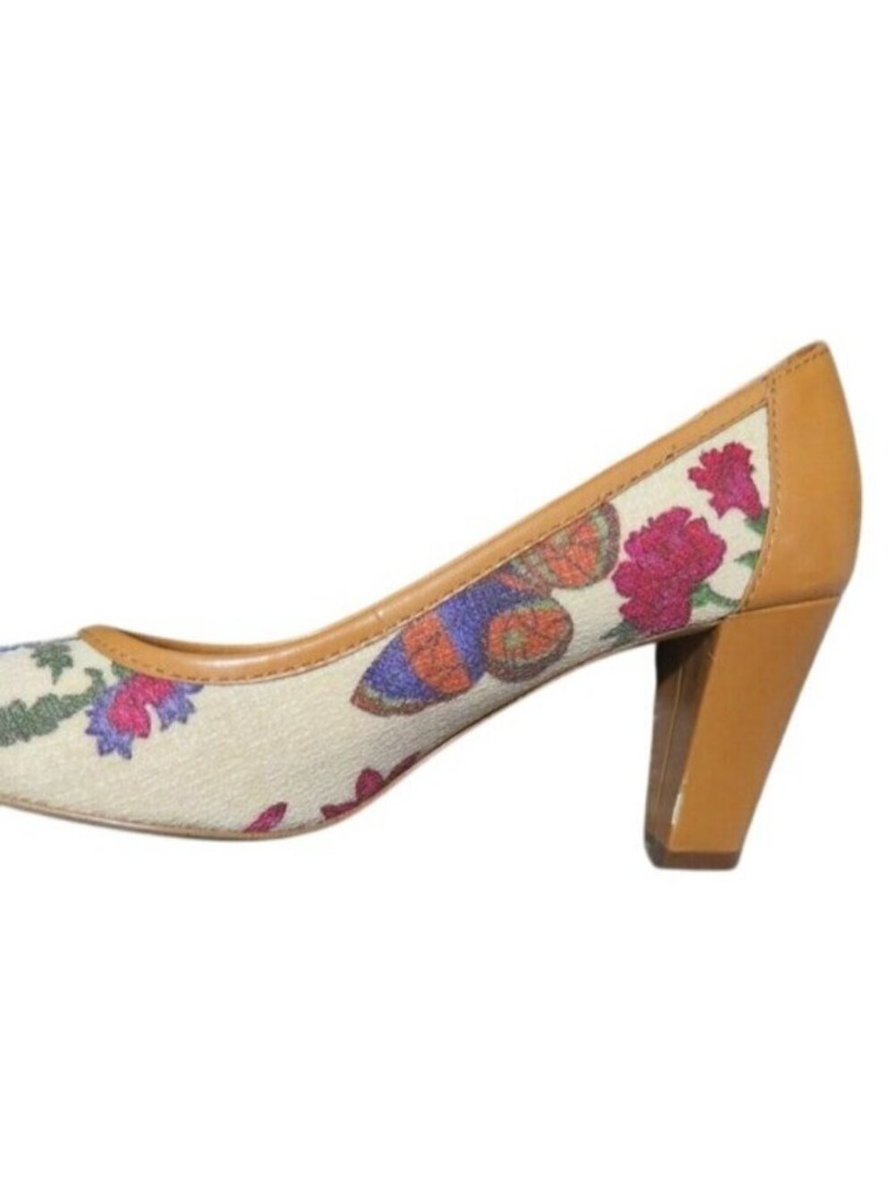 Etienne Aigner Vintage Italian Patent leather and floral canvas pumps size 5.5 - Picture 8 of 13